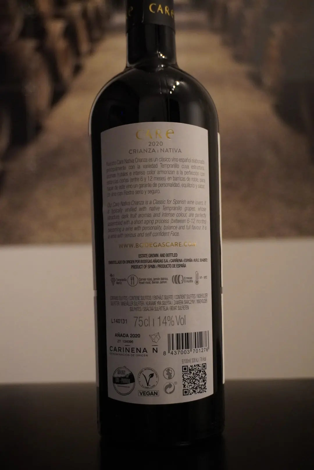 Bodegas Anadas Cariñena DOP Care Crianza Nativa Tempranillo-Merlot