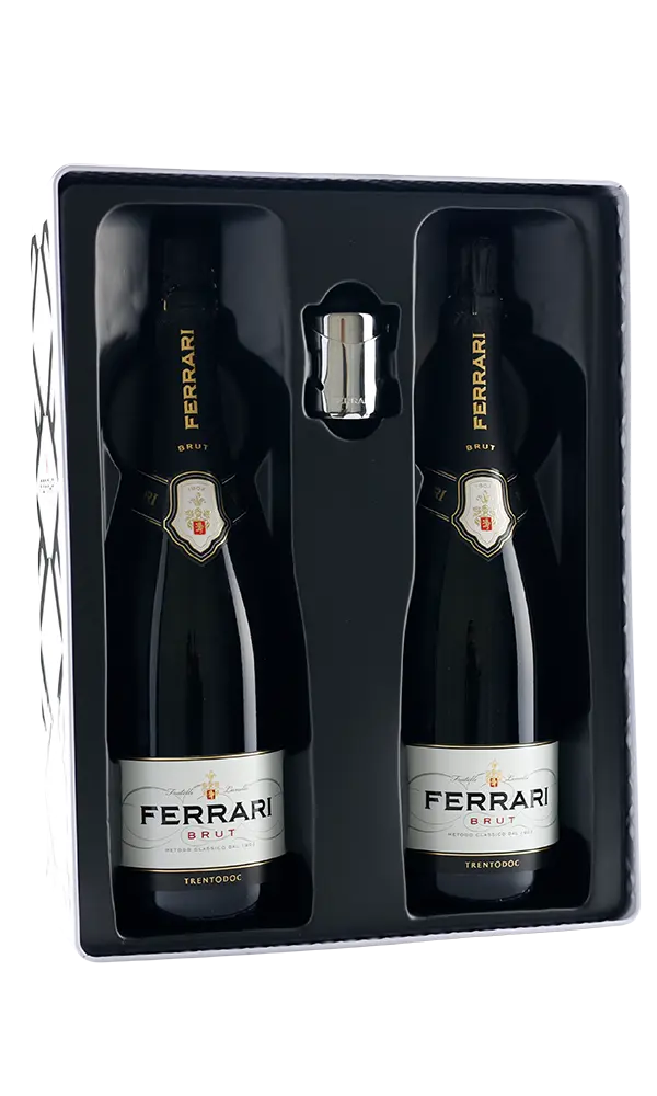 Ferrari Ferrari White Tin Gift box 2 fles Brut+ Stopper